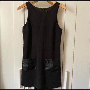 Incity Black Dress with Faux Leather Pockets Size Small/44